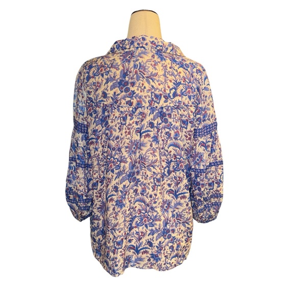 Ba&sh Paisley Blue and Purple Button-down - Picture 5 of 9